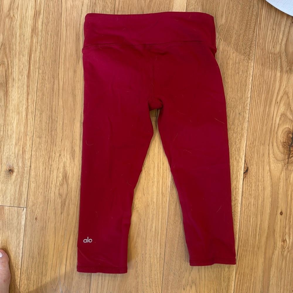 XS dark red Alo leggings workout